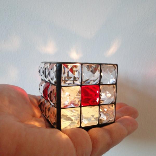 Teelicht " Brillant " klar rot 7x7cm