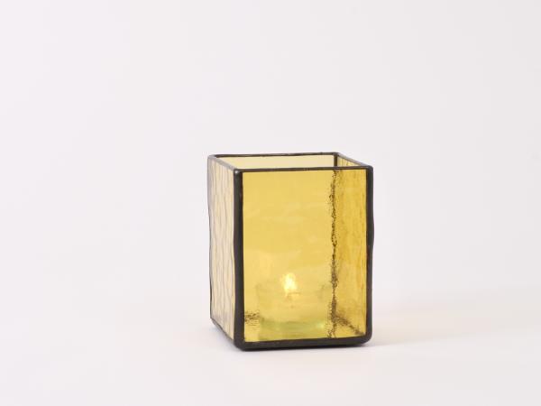 Windlicht AMBIENTE goldfarben 7,5x7,5x10cm