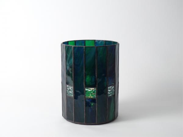 Candle Holder CHALET blue green, 6 x 8"