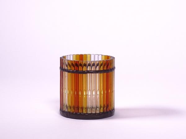 Teelicht " Murano " amber ca.7,5x8cm
