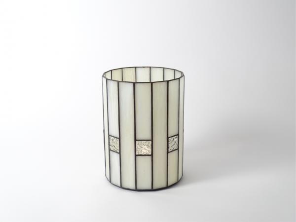 Candle Holder CHALET beige streaky opalescent, 16 x 21cm