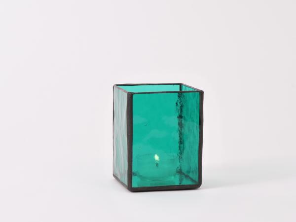 Tealight AMBIENTE aqua 7,5x7,5x10cm