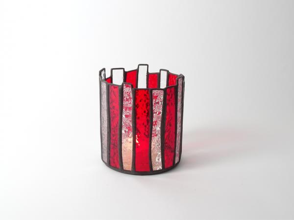 Candle Holder MARRAKECH red florentine 12x12x13cm