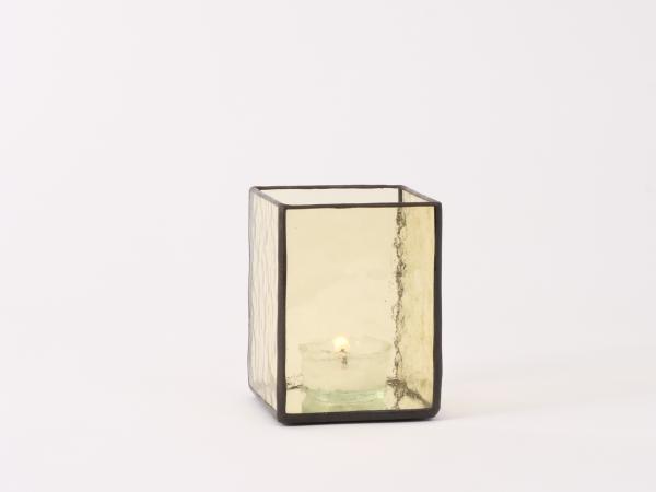 Windlicht AMBIENTE sandfarben 7,5x7,5x10cm