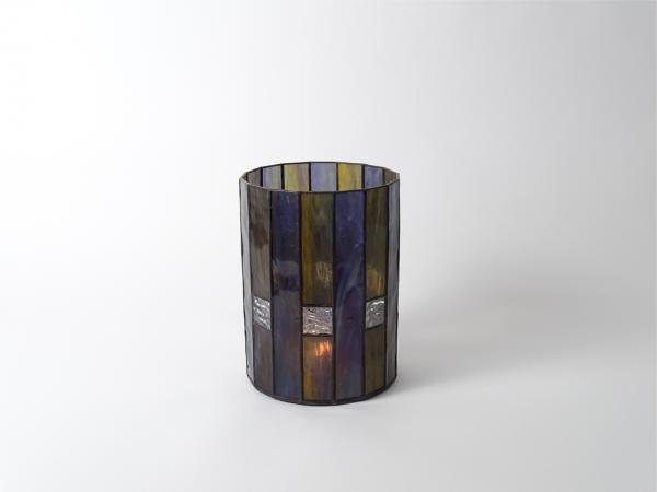 Candle Holder CHALET violet amber, 16 x 21cm