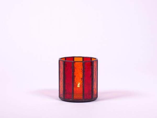 Teelicht " Orient " orange rot ca.7,5x8cm