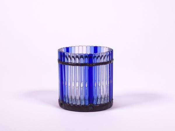 Teelicht " Murano " blau ca.7,5x8cm