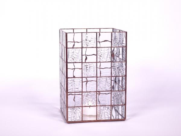 Kerzenleuchter Quadro Wasserglas, ca. 16x16x24cm
