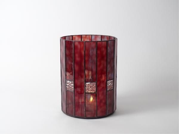 Candle Holder CHALET red blue, 16 x 21cm